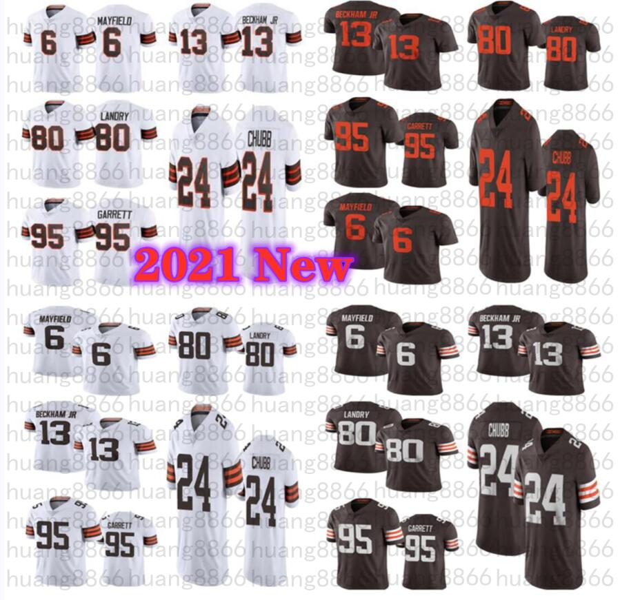 

2021 Men 24 Nick Chubb 13 Odell Beckham Jr 6 Baker Mayfield 95 Myles Garrett Landry jersey, As