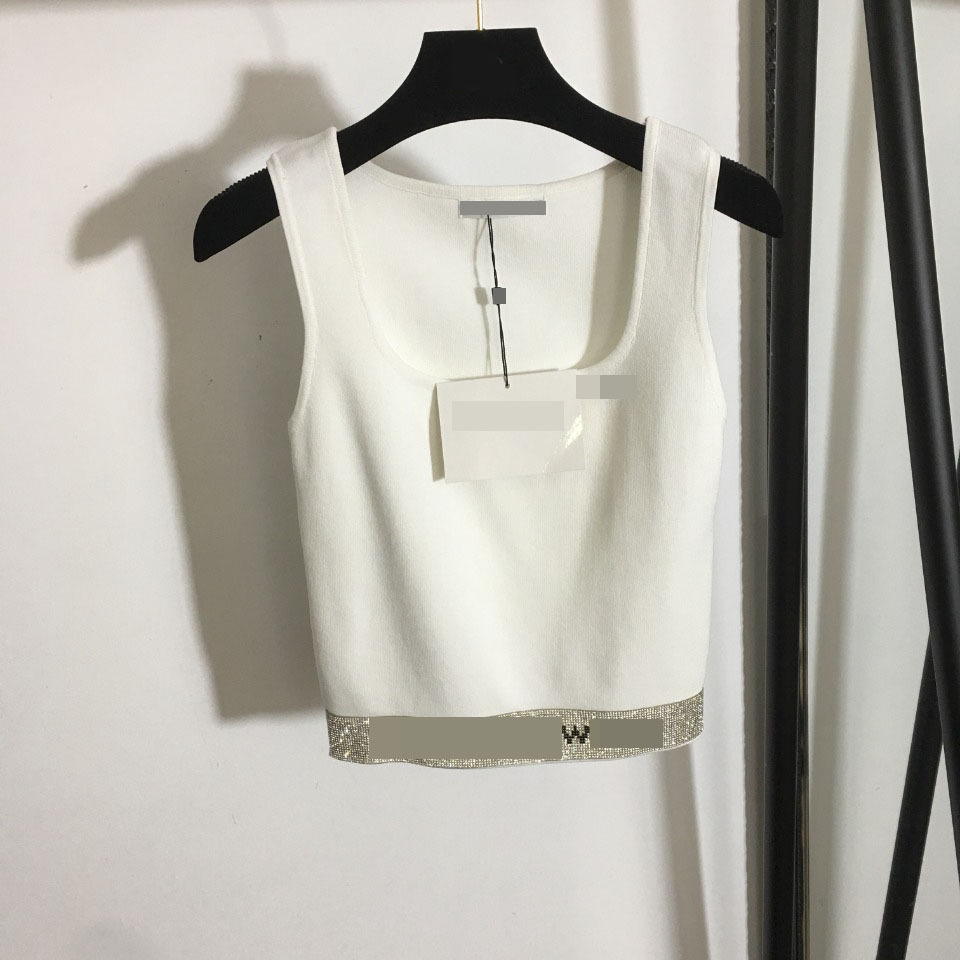 

412 2021 Runway Spring Brand SAme Style Sweater Sleeveless High Quality Crew Neck Fashion Black White Pullover Clothes High Quality Womens