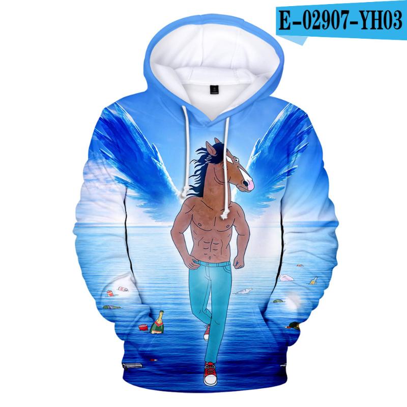 

Men's Hoodies & Sweatshirts Kawaii BoJack Horseman 3D Printed Men/Women Youthful Sweatshirt Adult/Child Trendy Leisure Pullovers Tops, Black