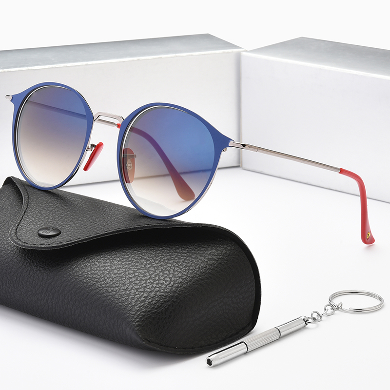 

New Women Retro Outdoor Polarized Sunglasses Gradient Designer Round Fashion Driving Metal Polaroid HD Tempered Glass Lens Unisex Glasses Sun Glasses UV400 3602