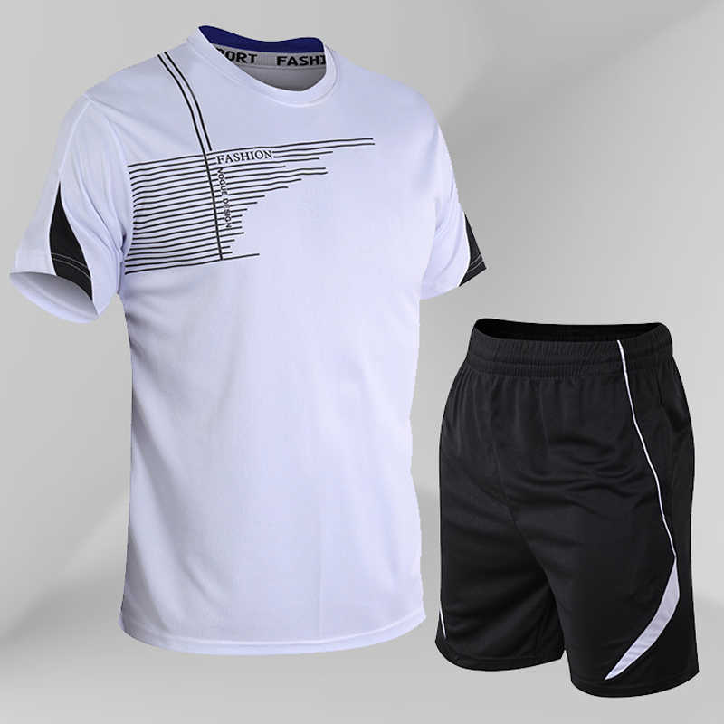 

Mens Sports Suit Gym Fitness Breathable Running Jogging Set Men' Tracksuit Workout Wear Sportsman Clothes Male Quick Dry 2 Pc 210603, Cjw447black