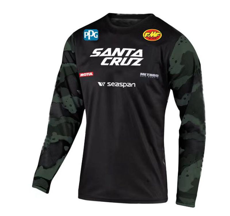 

Men's Tracksuits SANTA CRUZ 2021 Enduro Bike Jerseys Motocross Racing Jersey Downhill Mountain DH Long Sleeve Cycling Clothes MTB MX BMX T-shirt ljy, Army green