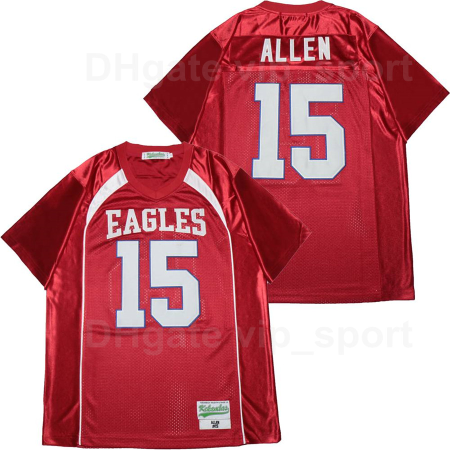 

High School Football Firebaugh Eagles 15 Josh Allen Jersey Sport Team Color Red Sewing And Embroidery Breathable Pure Cotton Excellent Quality Men Sale, 10 grey