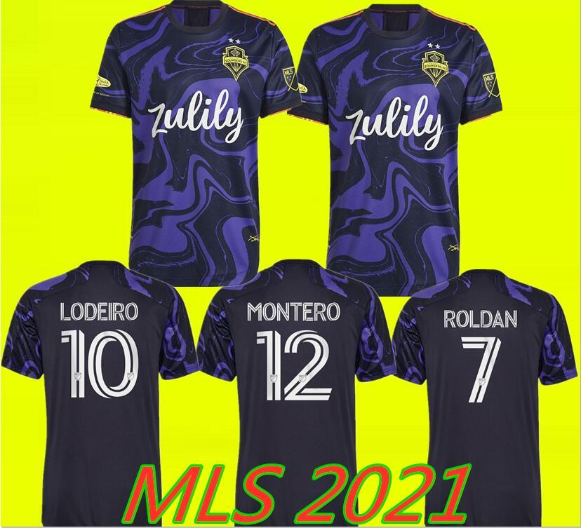 

2021 MLS Seattle Sounders SOCCER JERSEYS away purple 21 22 Jimi Hendrix KIT Roldan RuidÃ­az Lodeiro Montero MORRIS camisetas de fÃºtbol, Black
