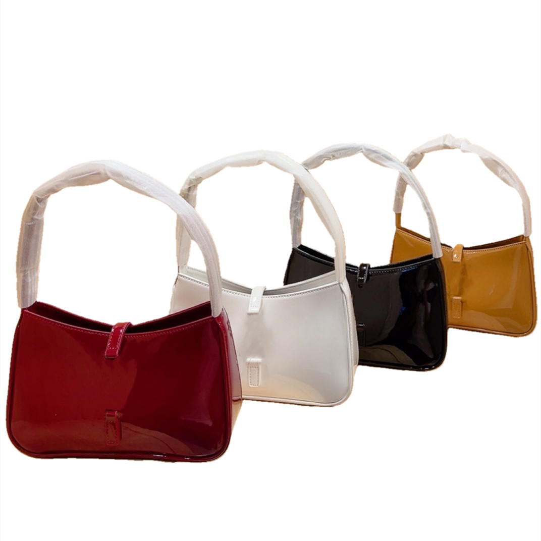 

2021 patent leather Armpit bags Women Underarm Handbags Luxury Shoulder bag Plain Color retro stitched plaid Trendy Solid Color Half Moon handbag totes clutch purse, No bags