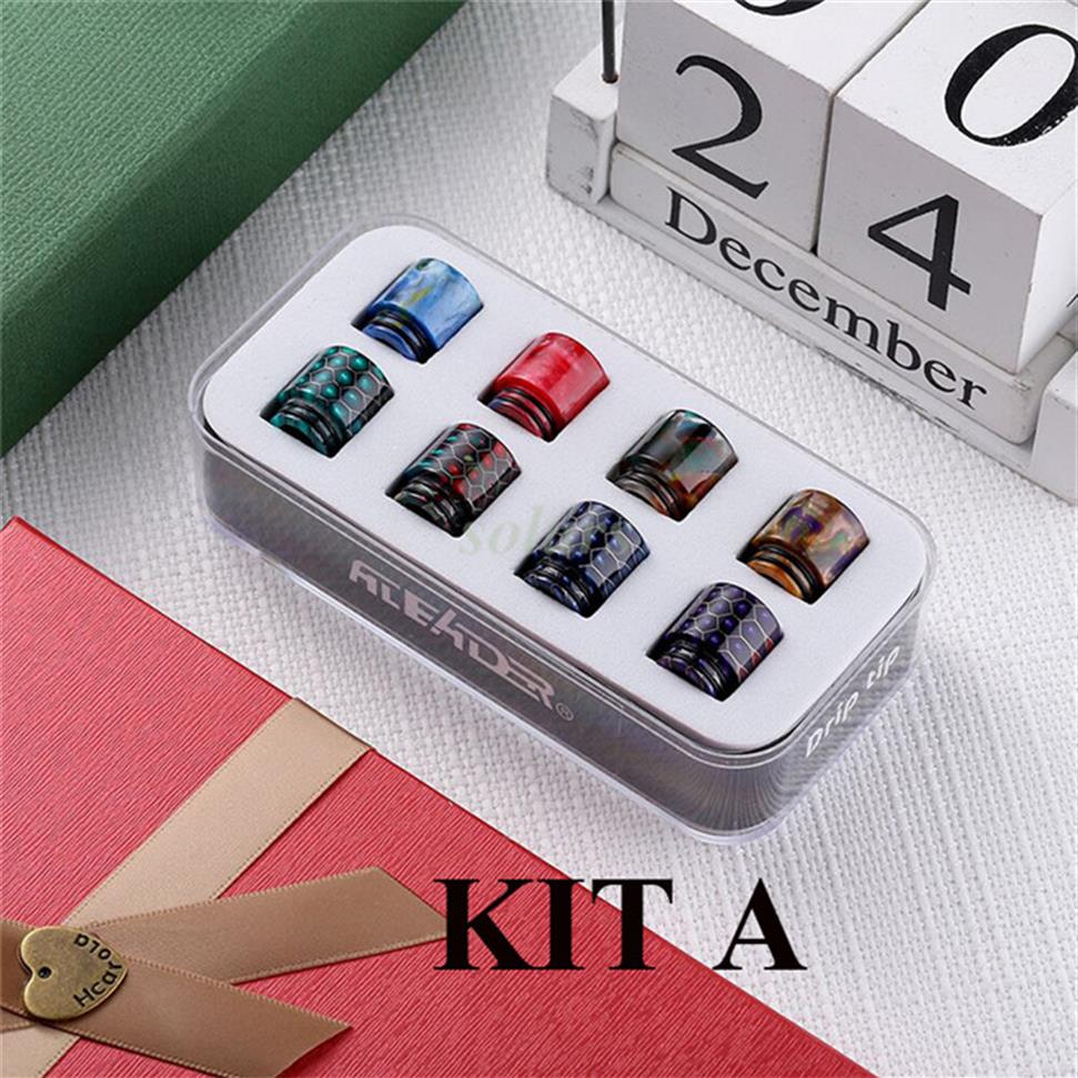 

Authentic Aleader Drip Tip Kit A with 8pcs 810 Set B with 4 510 and 6 810 Kit C with 8pcs 510 Mouthpieces a09