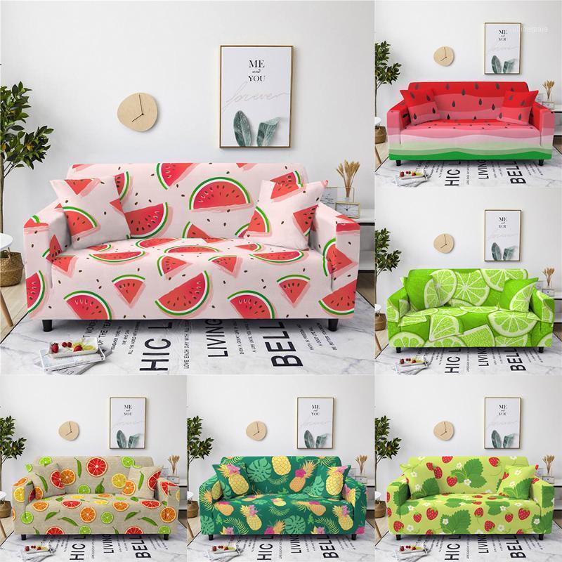 

Chair Covers Fruit Pattern Spandex Sofa Cover Summer Style Sectional Couch All-inclusive Furniture Protector1
