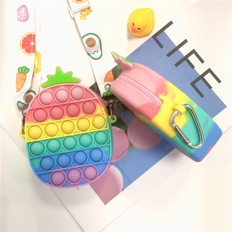

Fidget Toy Push Bubble Coin Purse Chain Shoulder Bagys Pencil Case Phone Wallet Bags Fashion Decompression Storage To