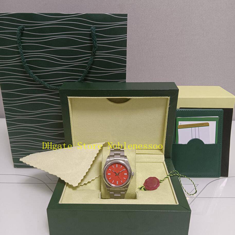 

7 Color In Original Box Men 124300 Watch 41mm Men's Red Black Blue Silver Yellow Dial Stainless Steel Bracelet Asia 2813 Movement Automatic Mens Watches, 06