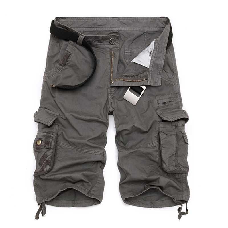 

Mens Military Cargo Shorts Brand Army Camouflage Tactical Men Cotton Loose Work Casual Short Pants Plus Size 210716, Green