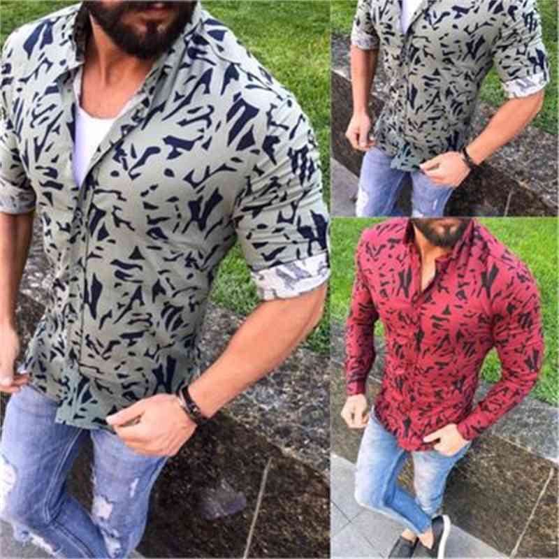 

Men's Fashion Shirts Best Selling Camouflage Printed Spring and Autumn, White;black
