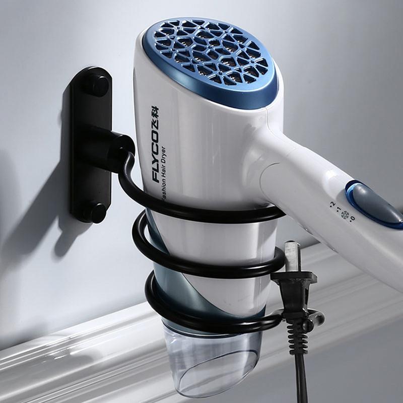 

Hooks & Rails Blower Rack Spiral Barber Salon Styling Storage Organizer Bathroom Hair Dryer Holder Wall Mounted Free Trace