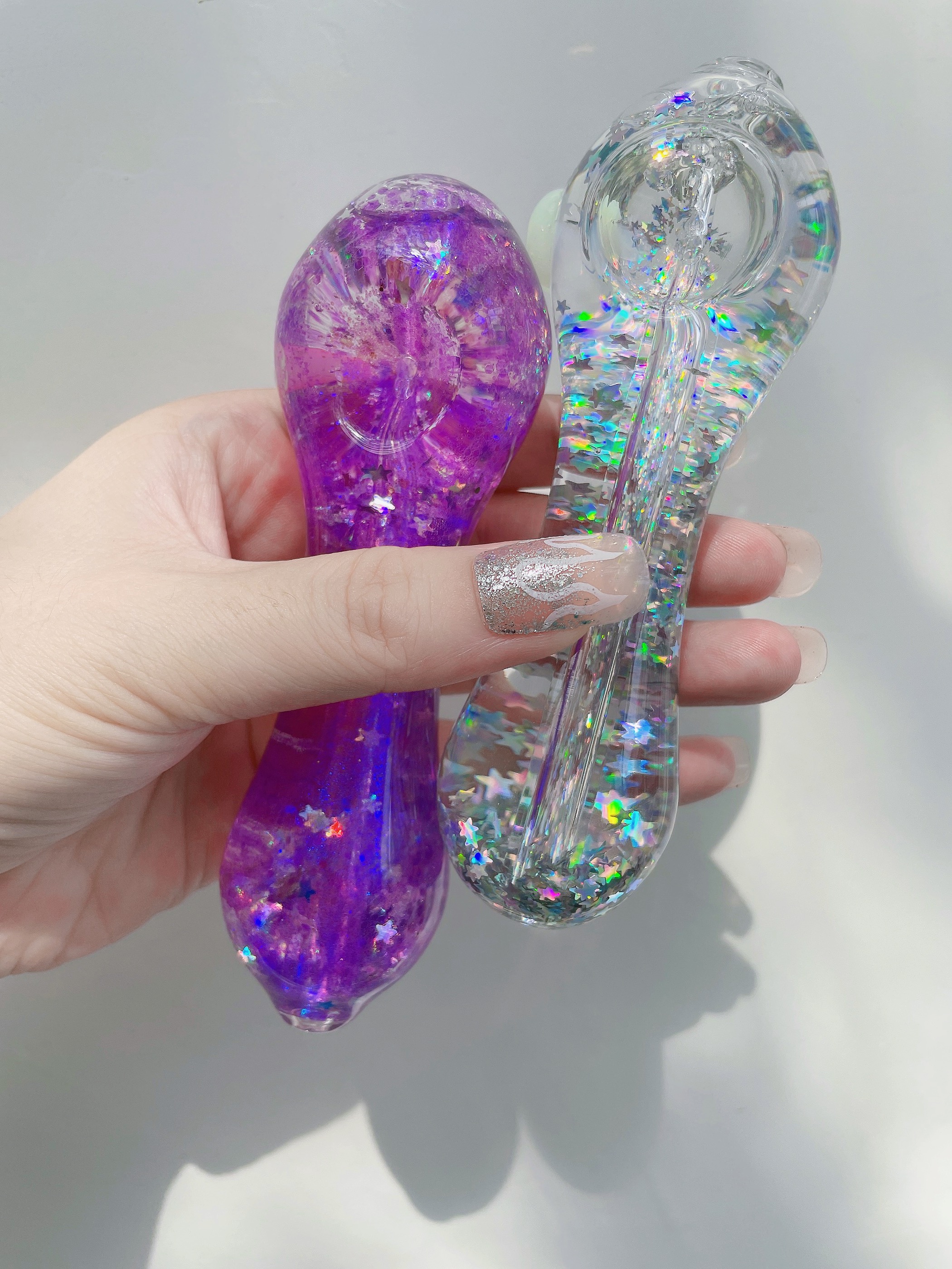 

5" Freezable Glycerin Pipe Smoking Pipe Purple Pipe