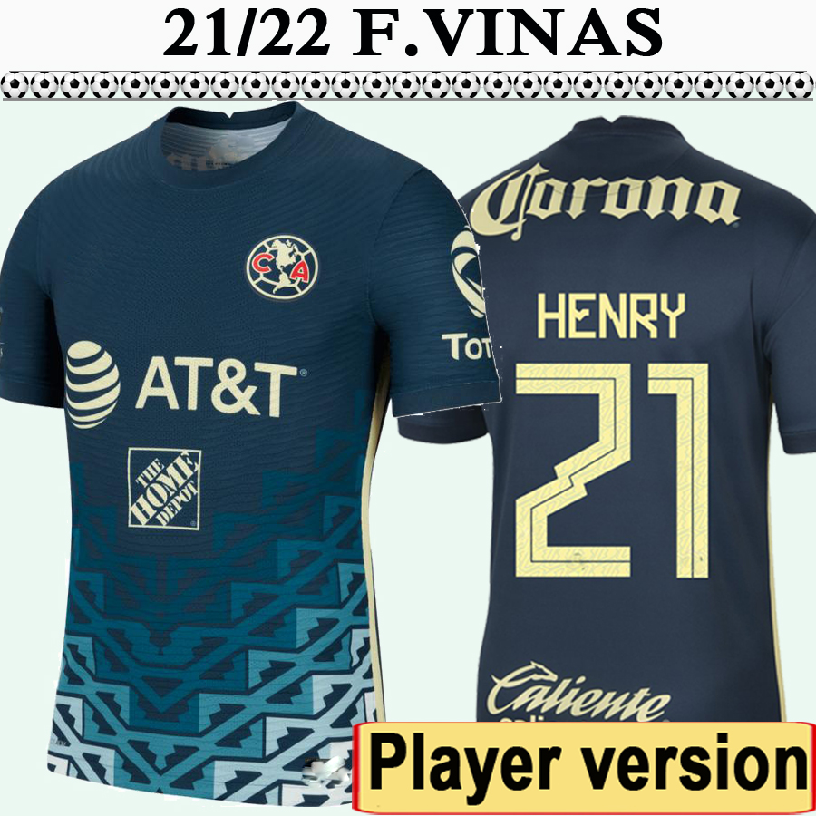 

21 22 Mexico America Player Version G.OCHOA Mens Soccer Jerseys R. MARTINEZ HENRY Away Blue Football Shirt F.MADRIGAL Camisetas de futbol, Qy4088 21 22 away no patch