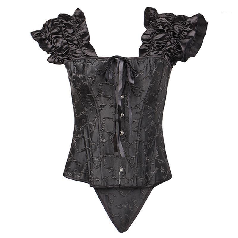 

Bustiers & Corsets Women Victorian Wedding Bride Off Shoulder Lace Corset Bustier Tops Corpete Overbust Sexy Gothic Black White