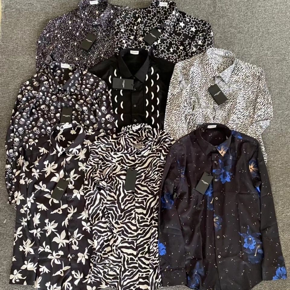 

Men's and Women's Shirt High Version Silk Note Pistol Starry High Street Fashion Long-sleeved Jacket