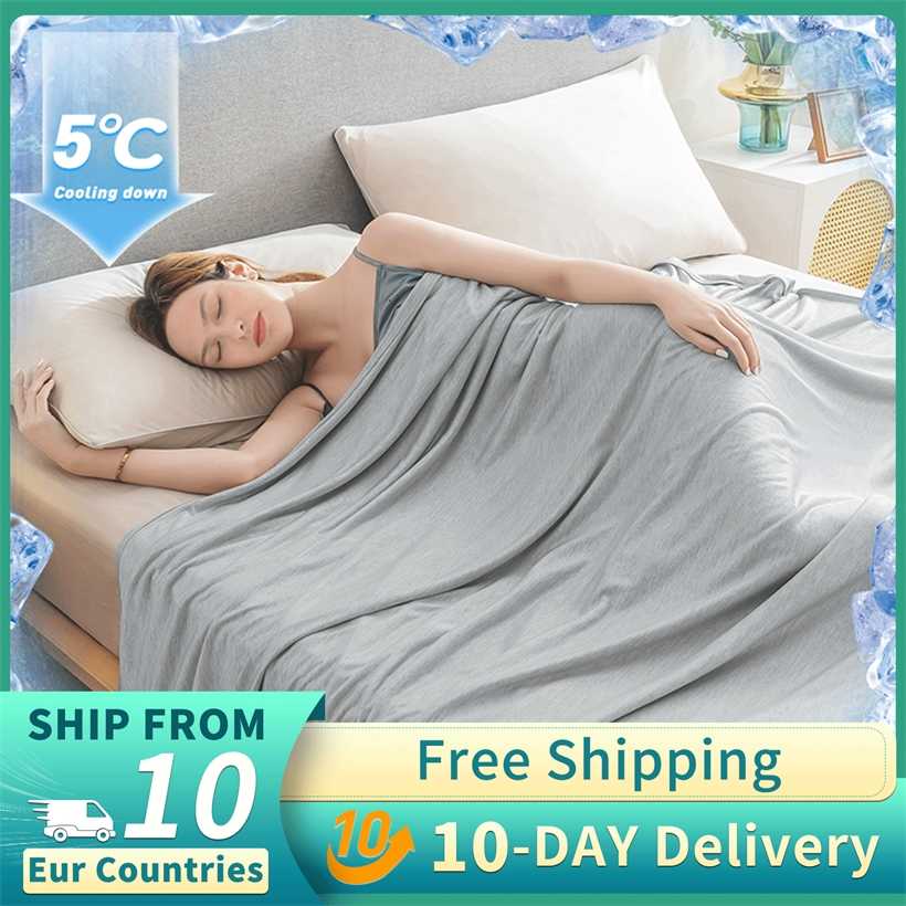 

JOY Summer Cooling Blanket Air Condition Comforter Quilt Lightweight and Breathable Knitting Sofa Bed Blankets 150*200/200*220 220112