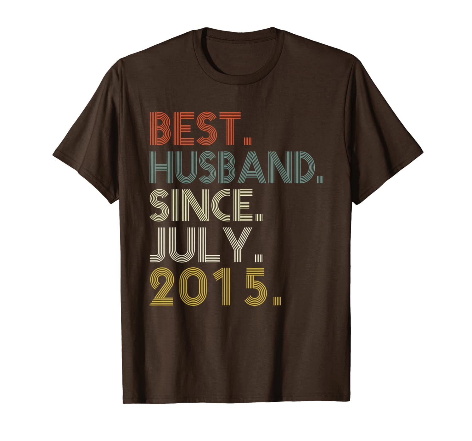 

4th wedding anniversary gifts husband since july 2015 tee, White;black