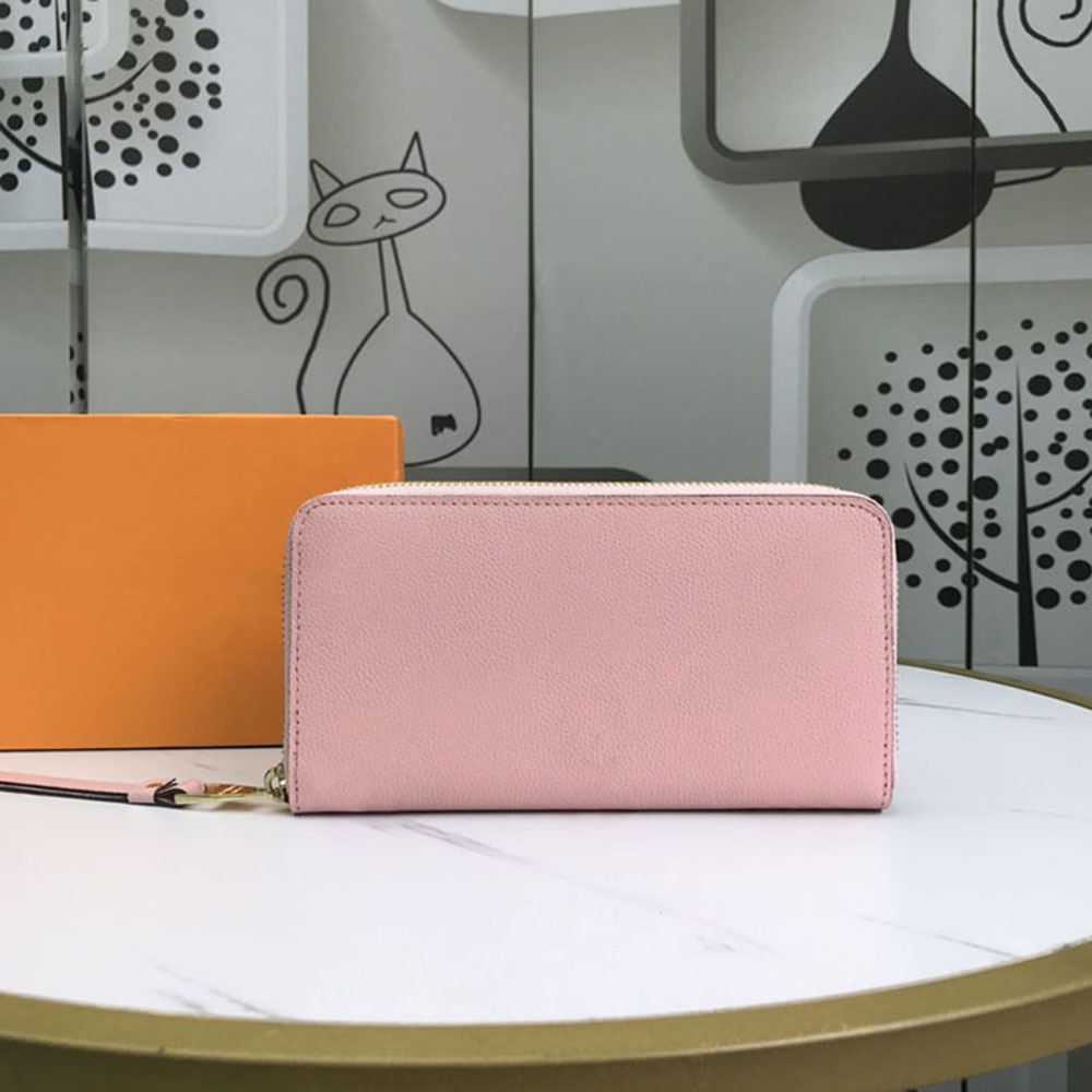 

Designers Zipper Wallet Woman Clutch Bag Card Holder Coated Canvas Coin Purse Luxury Leather Pocket Wallets With box, Pink
