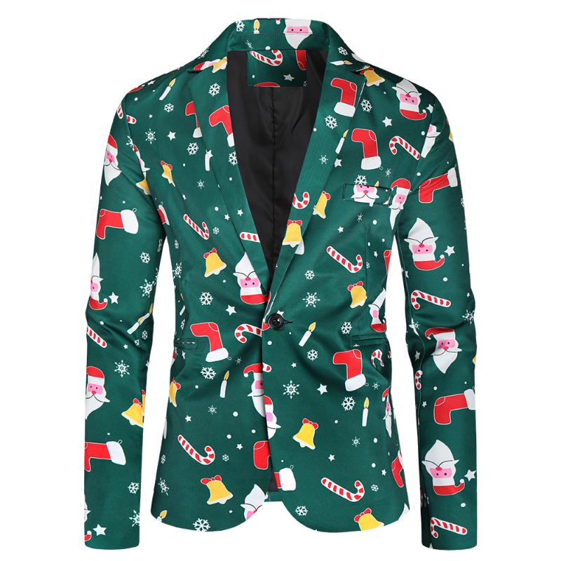 

Men's Suits & Blazers Autumn Winter Mens 3D Christmas Style Printed Suit Jacket Casual Slim Blazer Plus Size -4XL, Multicolor
