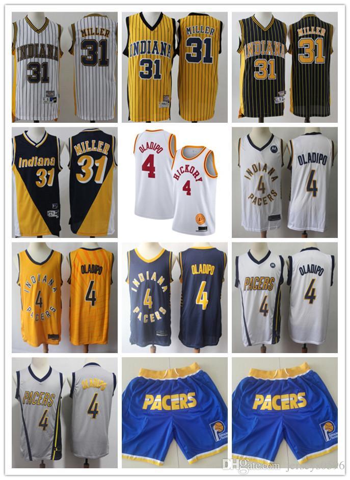 

Mens IndianaPacersjersey Throwback Reggie 31 Miller Victor 4 Oladipo Basketball Shorts Basketball Jersey Black yellow white blue, Color