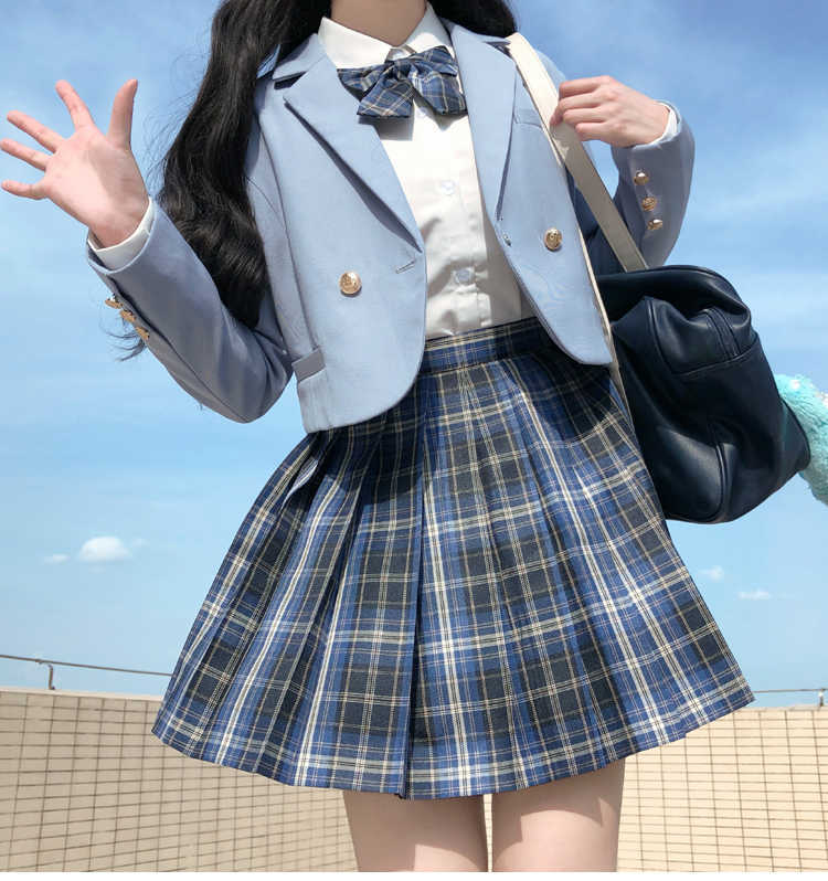 

Skirts [sea Island] High-waist Skirts with Short Sleeves/long Sleeves for Girls Women's Es Jk Unim School Clothes, Black socket