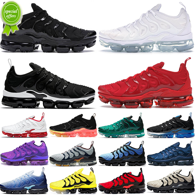 

36-45 original tn plus running shoes for men women Triple Black White Cherry Fresh Atlanta Hyper Blue91 Bred Pure Platinum mens trainers sport, White red