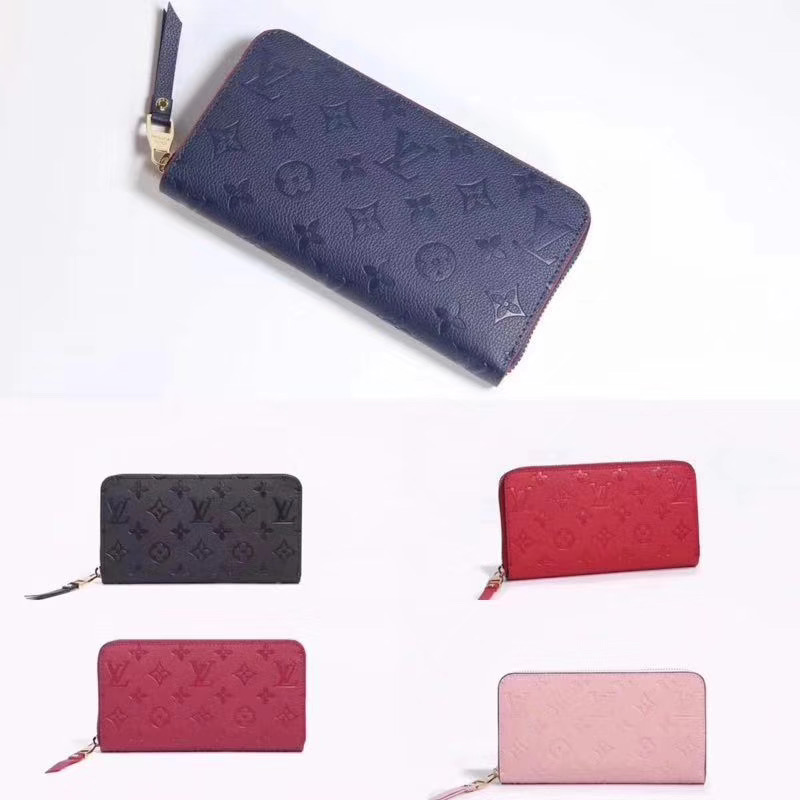 

Louis Vuitton Wholesale ladies long wallet female student casual embossed lv leather coin wallet zipper long soft leather large-capacity wal, Red