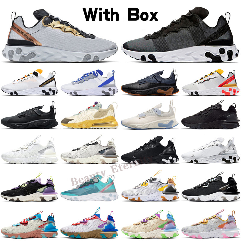 

vision men women Outdoor Shoes react element 87 55 Light Bone Honeycomb Dust Royal Tint Sail mens trainer sneakers