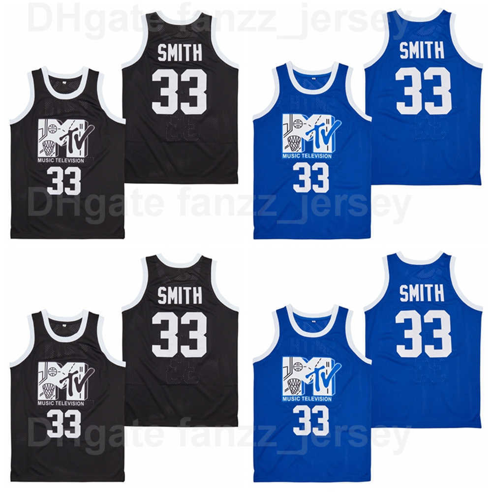 

Movie Basketball Music Television #33 Will Smith Jersey MTV First Annual Rock N Jock BBall Hip Hop Breathable High School HipHop Blue Black Team Color Good Quality