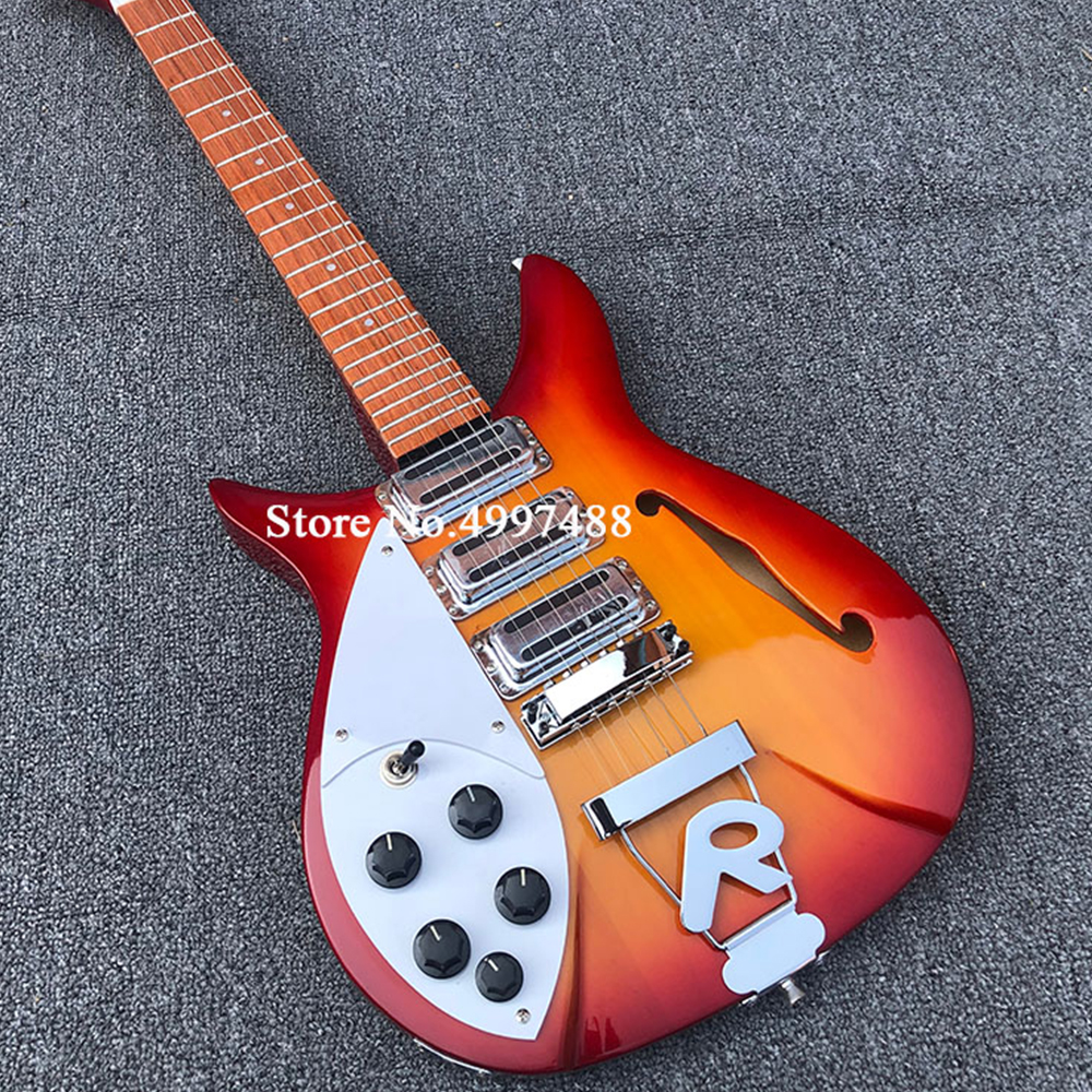 ew Arrival Left Hand With F Empty Electric Guitar,Acoustic Instrument,Half Empty Core,R Bridge,Korean Accessorie-image-755140250