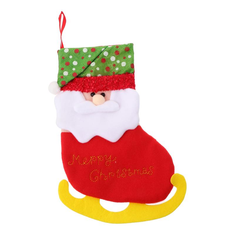 

Christmas Decorations 1pc Lovely Hanging Bag Xmas Socks Shape Gift (Skiing Old Man)