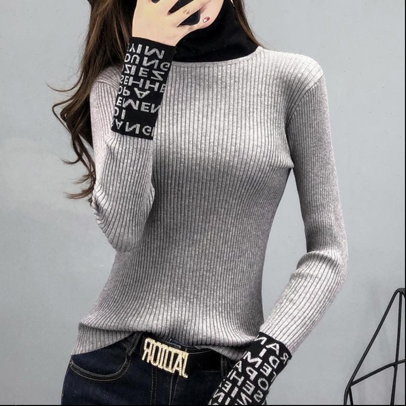 

women sweater 3804 spring knitwear long sleeved sweaters and pullovers turtleneck slim ladies knitted, White;black