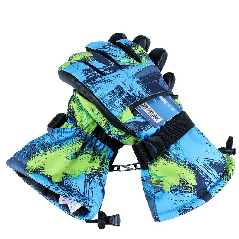

Five Fingers Gloves Men/Women/Kids Ski Snowboard Ultralight Waterproof Winter Sonw Warm Fleece Motorcycle Snowmobile Riding, Blue;gray