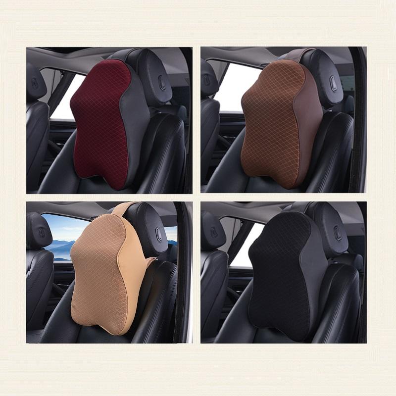 

Seat Cushions Car Head Neck Rest Massage Auto Pillow Space Memory Headrest Cover Vehicular Accessories