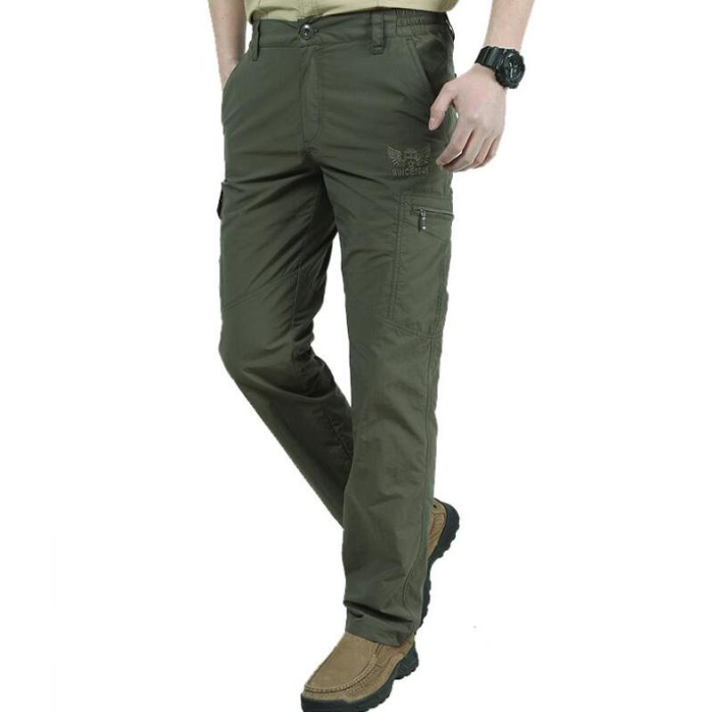 

Men's Pants Casual Men Summer Sports Quick-drying Breathable Trousers Mens Outdoor Jogger Military Army Nice Pantalon Homme, Army green