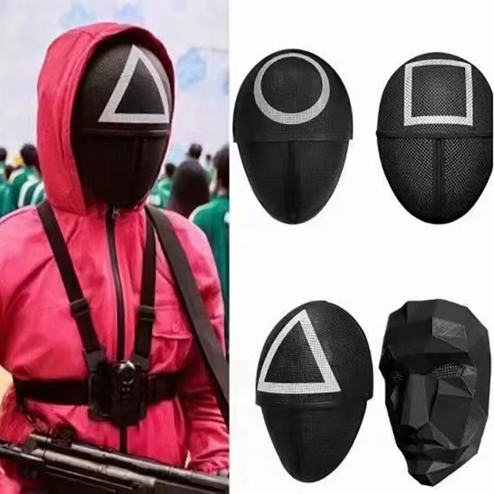 

TV Squid Game Masked Man Masks Round Squire Triangle Mask Accessories Delicate Halloween Masquerade Costume Party Props