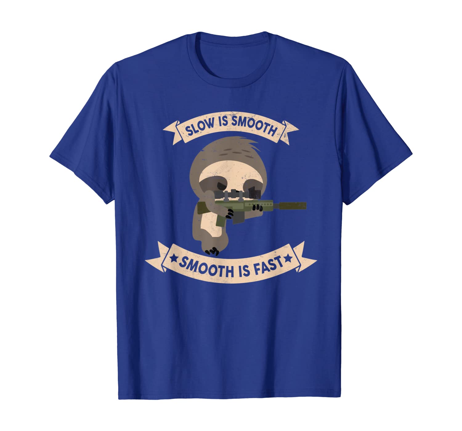 

Slow is smooth smooth is Fast tshirt funny sloth gift, White;black
