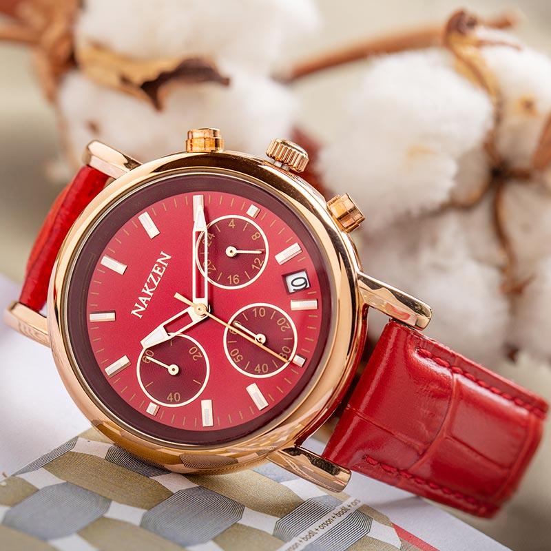 Wristwatches NAKZEN Women Watches Fashion Casual Top Leather Quartz Watch Ladies Chronograph Clock Gift Relogio Feminino-image-698376630