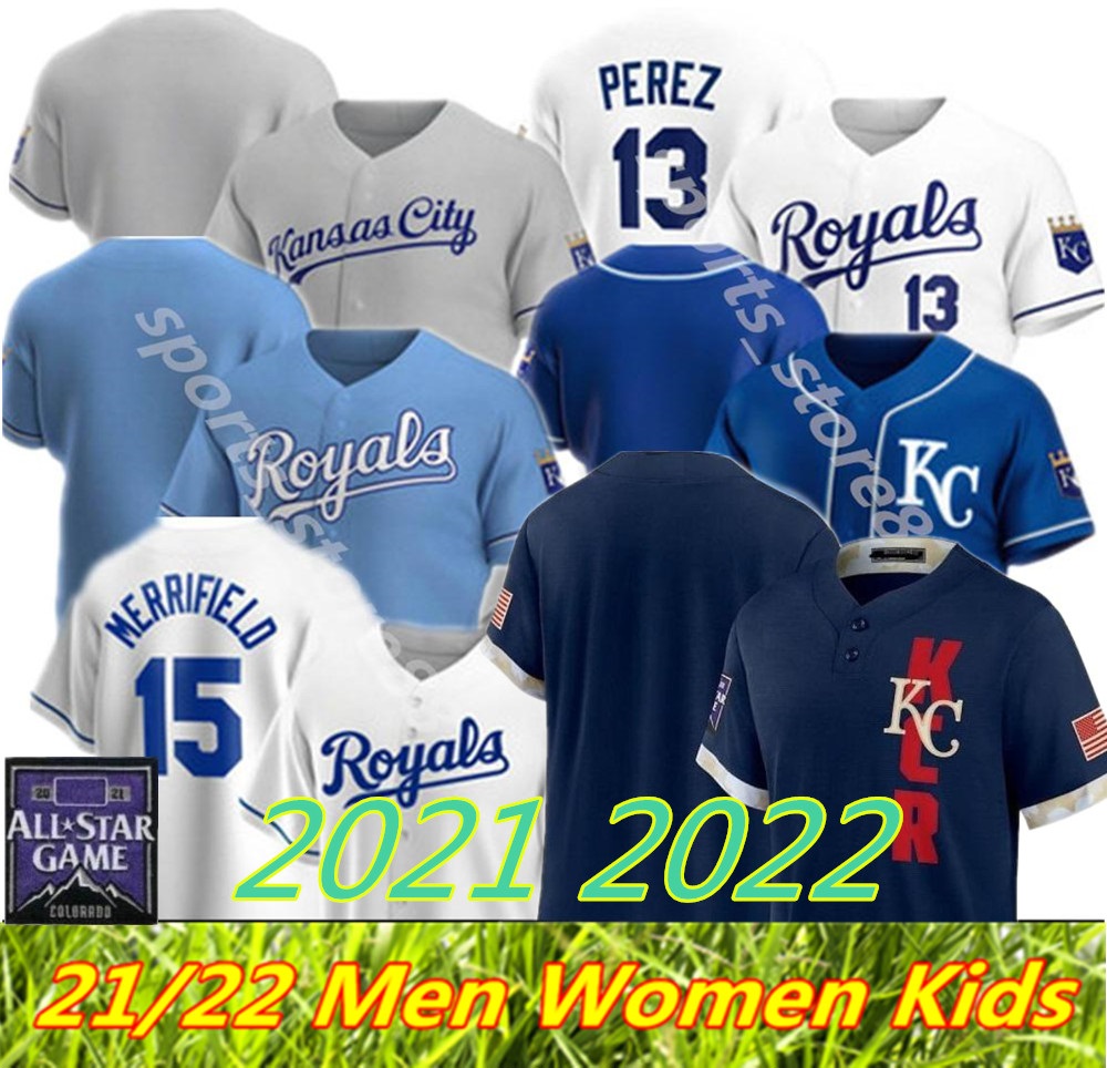 

Kansas City 2021 All-Star Game Royals Baseball jerseys Jorge Soler Whit Merrifield Hunter Dozier Danny Duffy Adalberto Mondesi Nicky Lopez Ryan O'Hearn Kennedy, Colour 4