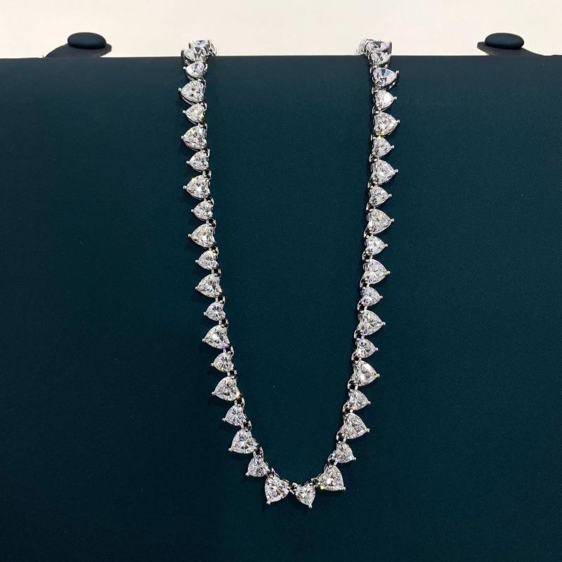 

Chains Trendy Heart Cut Moissanite Choker Necklace 100% Real 925 Sterling Silver Party Wedding Necklaces For Women Bridal Jewelry