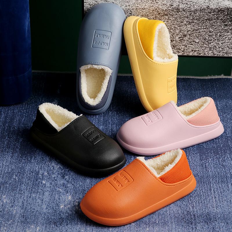 

Slippers YISHEN Winter Women Waterproof Lady Non-Slip Warm Plush Cotton Indoor Cozy Home Shoes Autumn Thick Heel Unisex, Pink