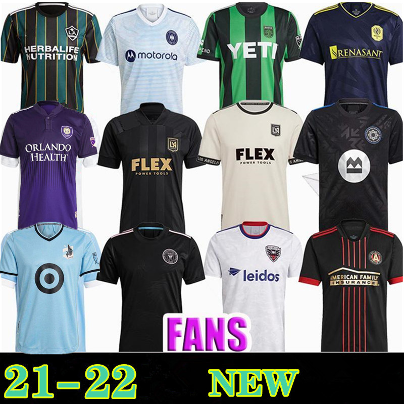 

Mls 21 22 Soccer Jersey inter miami Portland Minnesota Kansas Austin Naswell Washington Toronto LA Galaxy LOS ANGELES Atlanta United York Mo, Black;yellow