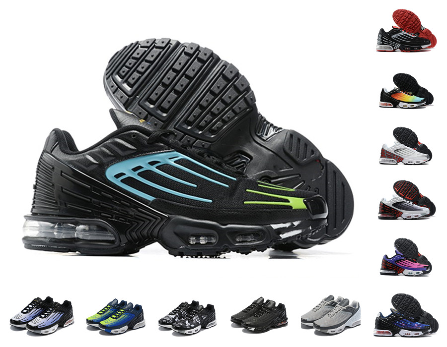 

high quality Mens Tn 3 Plus Tuned III Running Shoes TN3 Trainers Noir Triple Black Wolf Grey Blanche White Blue Nebula Sneakers Size 40-45