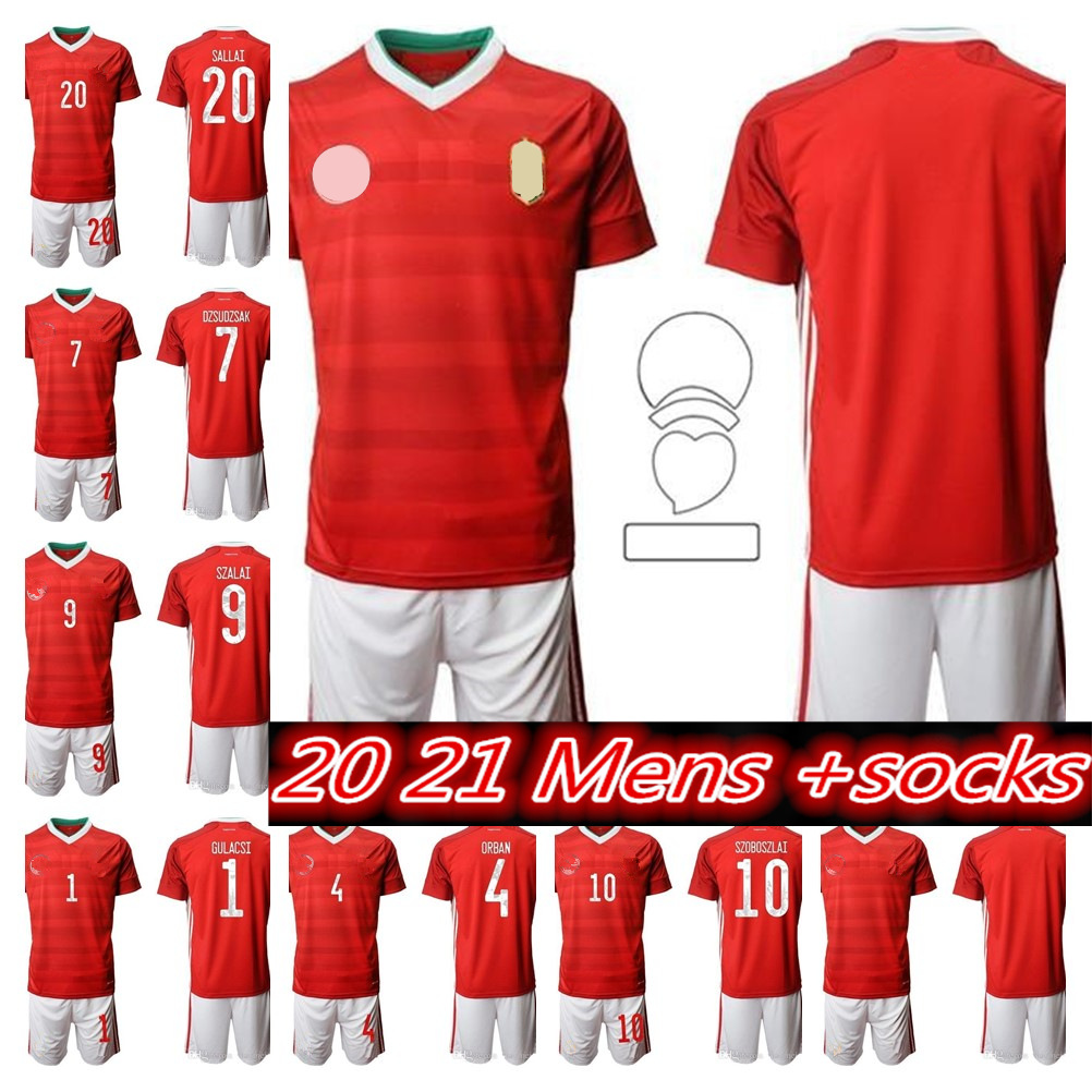 

custom 2021 European Cup Hungary Home Soccer Jerseys SZALAI SZOBOSZLAI National Futbol Football Camisetas Shirt Men Kit Maillot Maglia Tops Trikot, Black