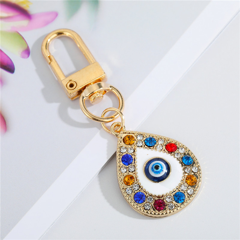 

1Pcs Rainbow Evil Eye Hand Keychain Key Ring For Friend Lovers Bling Heart Blue Eyes Bag Car Airpods Box Key Accessories