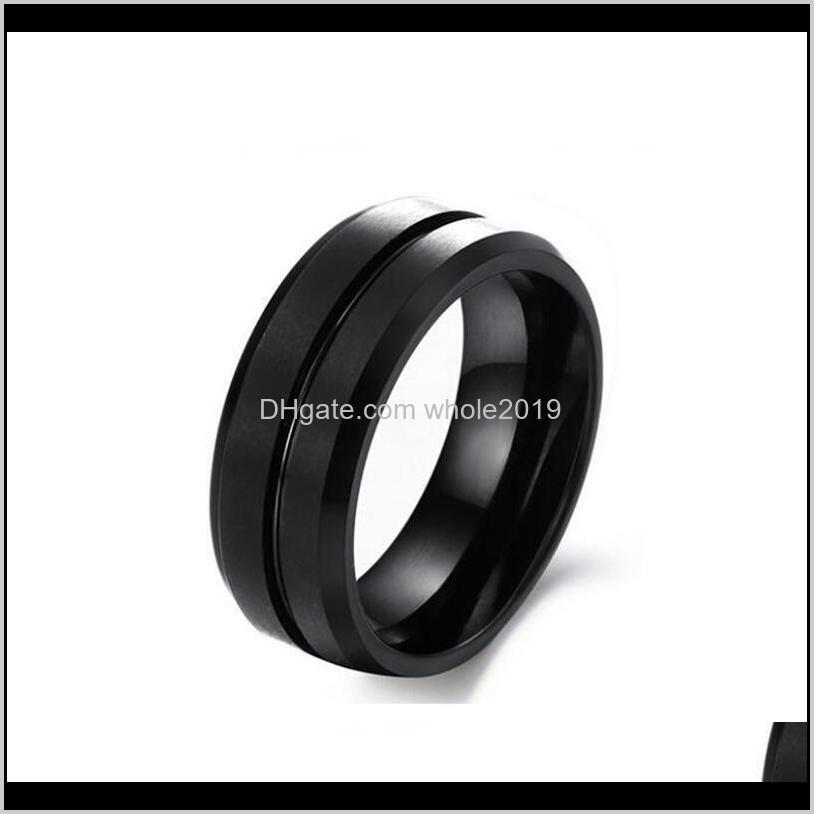 

Band Drop Delivery 2021 Fashion Men Stainless Steel Jewelry Tungsten Ring Mens Black Sier Trendy Party Metal Rings 1V360