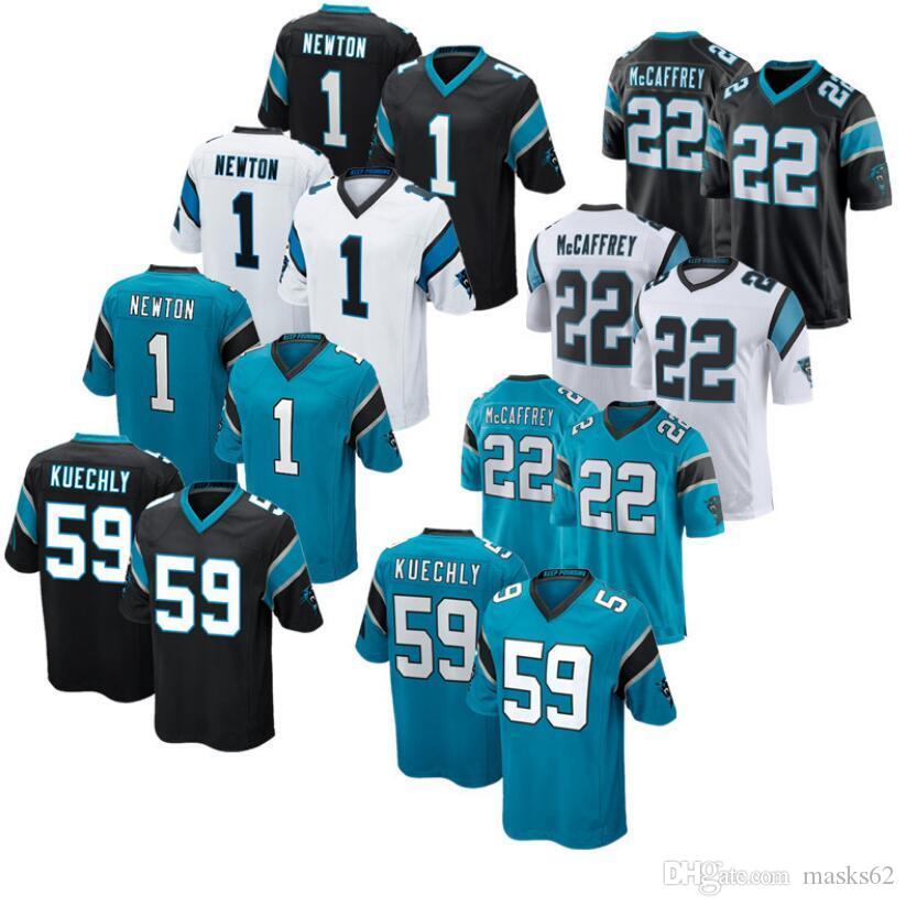 

football jersey Men Carolina' Panthers' 1 Cam Newton 59 Luke Kuechly 22 Christian McCaffrey jerseys