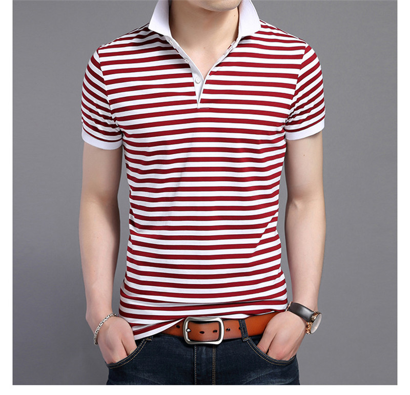 

Mens Designer Polos Striped Printed Short Sleeve Tees Slim Contrast Color Fashion Turn Down Collar Mens Tops, White;black