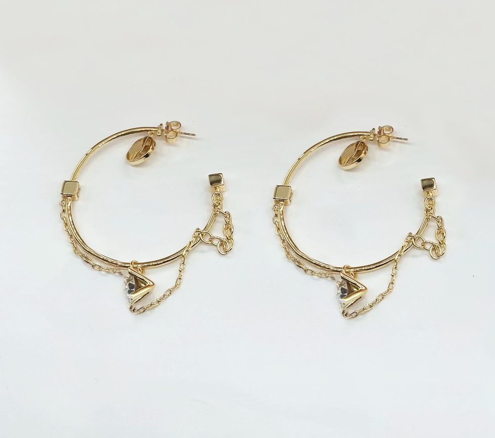 NEW Fashion gold hoop earrings for lady Women Party Wedding Lovers gift engagement Jewelry for Bride with box NRJ-image-745527136
